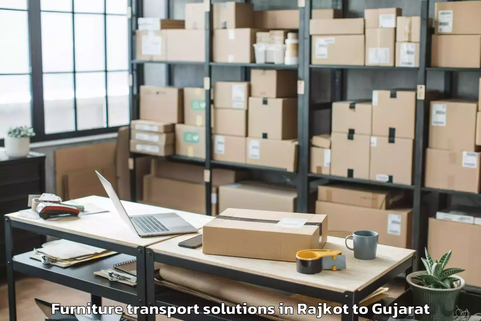 Book Rajkot to Netrang Furniture Transport Solutions Online